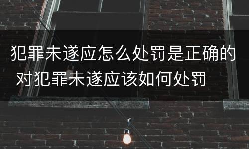 犯罪未遂应怎么处罚是正确的 对犯罪未遂应该如何处罚