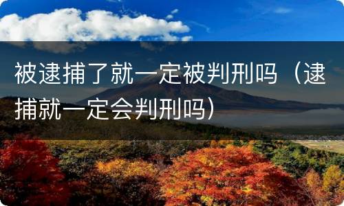 被逮捕了就一定被判刑吗（逮捕就一定会判刑吗）