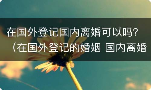 在国外登记国内离婚可以吗？（在国外登记的婚姻 国内离婚）