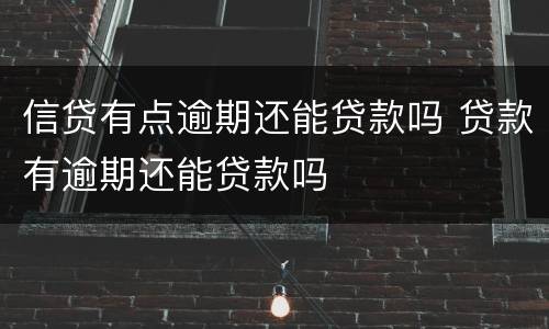 信贷有点逾期还能贷款吗 贷款有逾期还能贷款吗