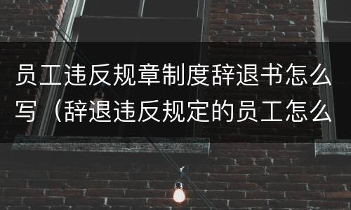 员工违反规章制度辞退书怎么写（辞退违反规定的员工怎么写）
