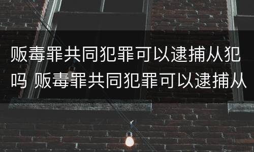 贩毒罪共同犯罪可以逮捕从犯吗 贩毒罪共同犯罪可以逮捕从犯吗判几年