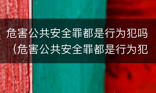危害公共安全罪都是行为犯吗（危害公共安全罪都是行为犯吗）