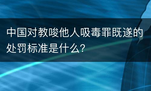 中国对教唆他人吸毒罪既遂的处罚标准是什么？