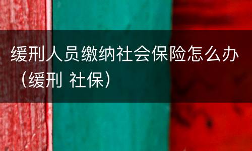 缓刑人员缴纳社会保险怎么办（缓刑 社保）