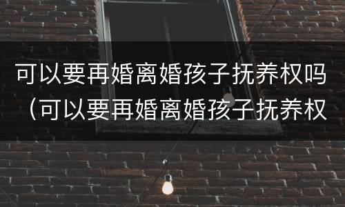 可以要再婚离婚孩子抚养权吗（可以要再婚离婚孩子抚养权吗男方）
