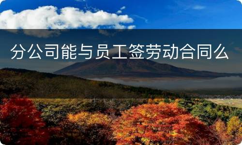 分公司能与员工签劳动合同么