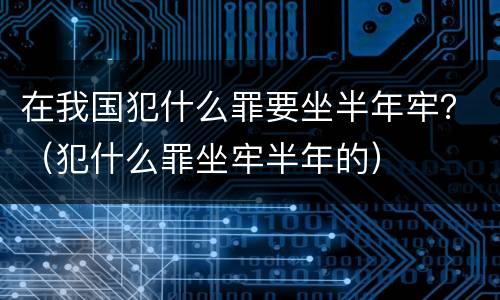 在我国犯什么罪要坐半年牢？（犯什么罪坐牢半年的）