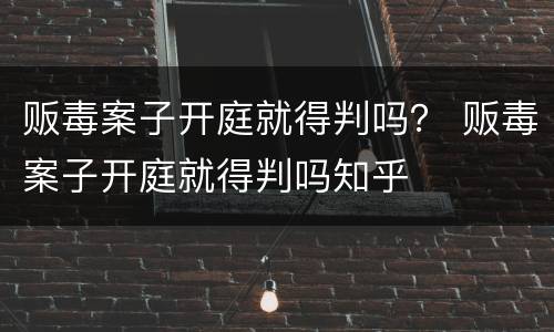贩毒案子开庭就得判吗？ 贩毒案子开庭就得判吗知乎
