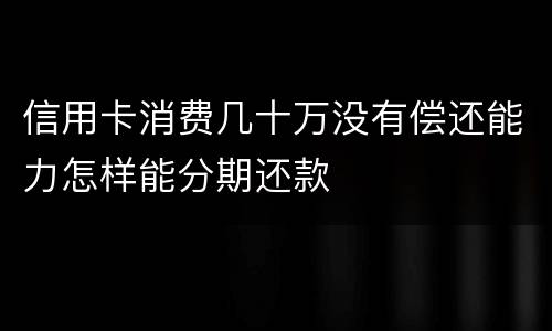 信用卡消费几十万没有偿还能力怎样能分期还款