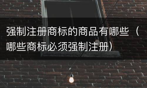 强制注册商标的商品有哪些（哪些商标必须强制注册）