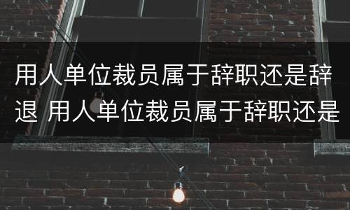 用人单位裁员属于辞职还是辞退 用人单位裁员属于辞职还是辞退呢