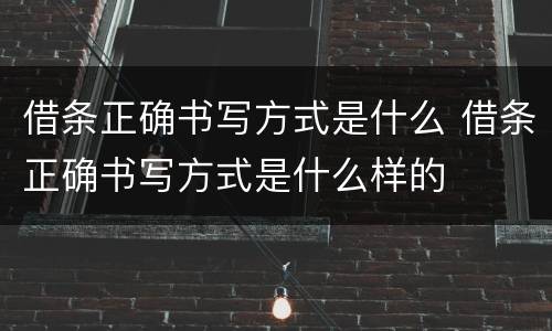 借条正确书写方式是什么 借条正确书写方式是什么样的