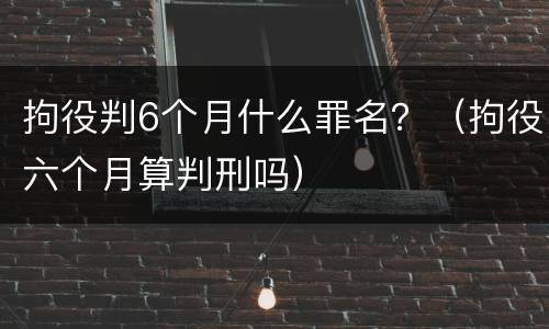 拘役判6个月什么罪名？（拘役六个月算判刑吗）