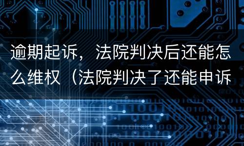逾期起诉，法院判决后还能怎么维权（法院判决了还能申诉吗）