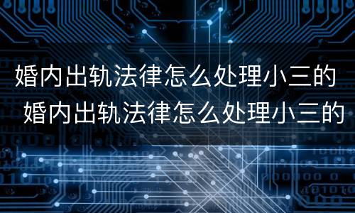 婚内出轨法律怎么处理小三的 婚内出轨法律怎么处理小三的问题
