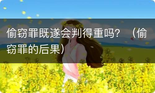 偷窃罪既遂会判得重吗？（偷窃罪的后果）