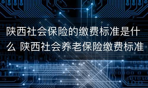 陕西社会保险的缴费标准是什么 陕西社会养老保险缴费标准