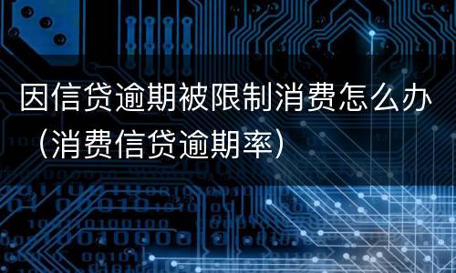 因信贷逾期被限制消费怎么办（消费信贷逾期率）