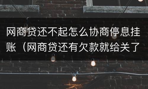 网商贷还不起怎么协商停息挂账（网商贷还有欠款就给关了）