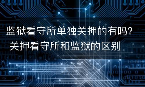 监狱看守所单独关押的有吗？ 关押看守所和监狱的区别