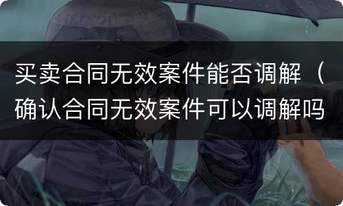 买卖合同无效案件能否调解（确认合同无效案件可以调解吗）