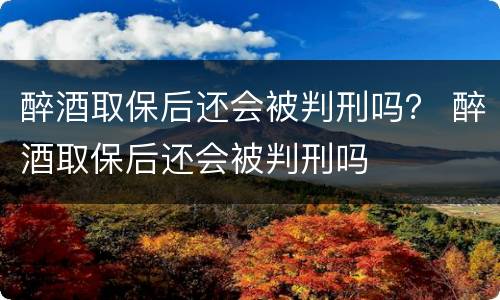 醉酒取保后还会被判刑吗？ 醉酒取保后还会被判刑吗