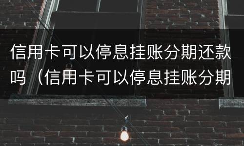 信用卡可以停息挂账分期还款吗（信用卡可以停息挂账分期还款吗怎么还）