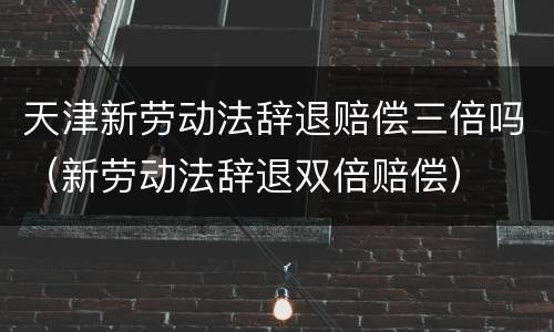 天津新劳动法辞退赔偿三倍吗（新劳动法辞退双倍赔偿）