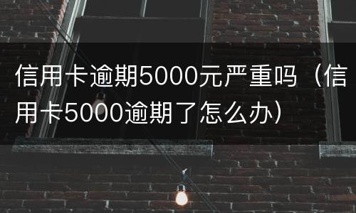 信用卡逾期5000元严重吗（信用卡5000逾期了怎么办）