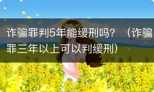 诈骗罪判5年能缓刑吗？（诈骗罪三年以上可以判缓刑）