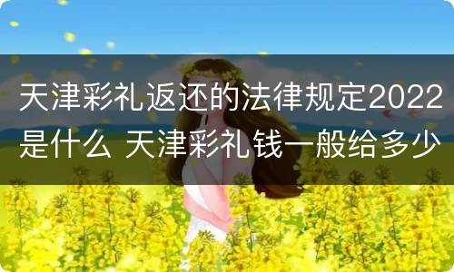 天津彩礼返还的法律规定2022是什么 天津彩礼钱一般给多少钱