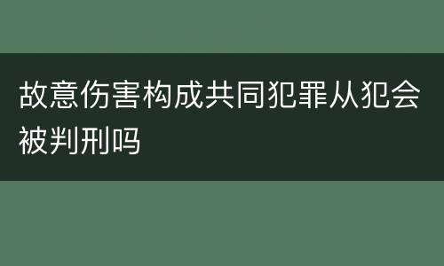 故意伤害构成共同犯罪从犯会被判刑吗