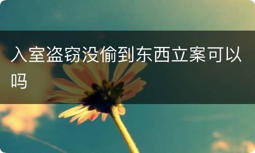 入室盗窃没偷到东西立案可以吗