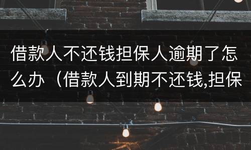 借款人不还钱担保人逾期了怎么办（借款人到期不还钱,担保人咋办）