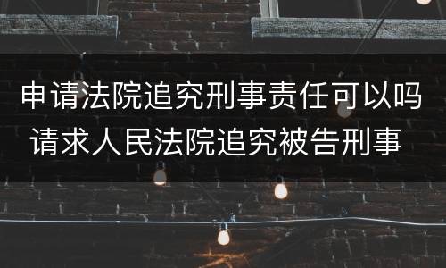 申请法院追究刑事责任可以吗 请求人民法院追究被告刑事