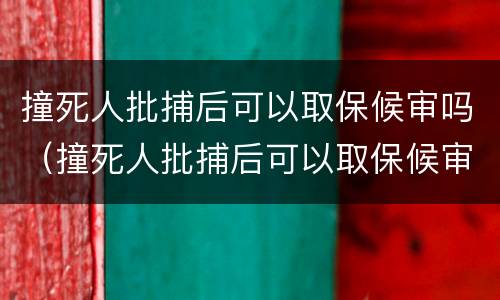 撞死人批捕后可以取保候审吗（撞死人批捕后可以取保候审吗会判刑吗）