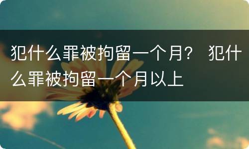 犯什么罪被拘留一个月？ 犯什么罪被拘留一个月以上