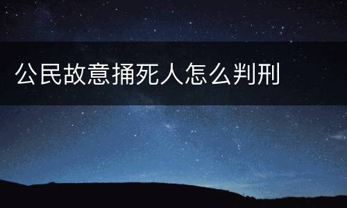 公民故意捅死人怎么判刑