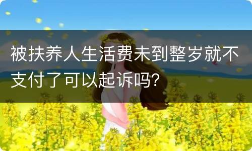 被扶养人生活费未到整岁就不支付了可以起诉吗？