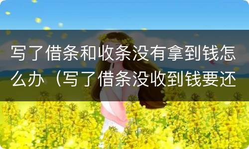 写了借条和收条没有拿到钱怎么办（写了借条没收到钱要还吗）