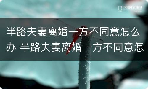 半路夫妻离婚一方不同意怎么办 半路夫妻离婚一方不同意怎么办理