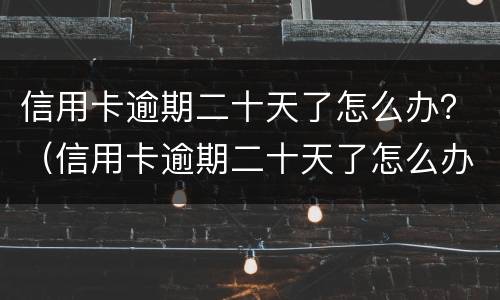 信用卡逾期二十天了怎么办？（信用卡逾期二十天了怎么办理）