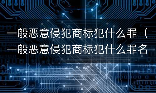 一般恶意侵犯商标犯什么罪（一般恶意侵犯商标犯什么罪名）