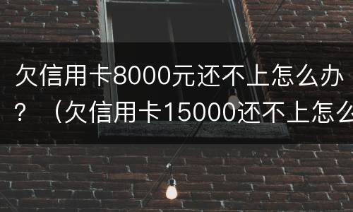 欠信用卡8000元还不上怎么办？（欠信用卡15000还不上怎么办）