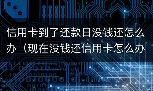 信用卡到了还款日没钱还怎么办（现在没钱还信用卡怎么办）