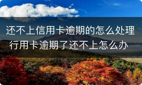 还不上信用卡逾期的怎么处理 行用卡逾期了还不上怎么办