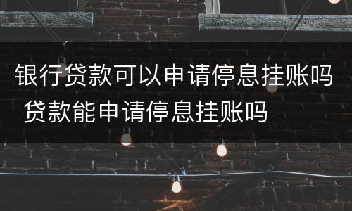 银行贷款可以申请停息挂账吗 贷款能申请停息挂账吗