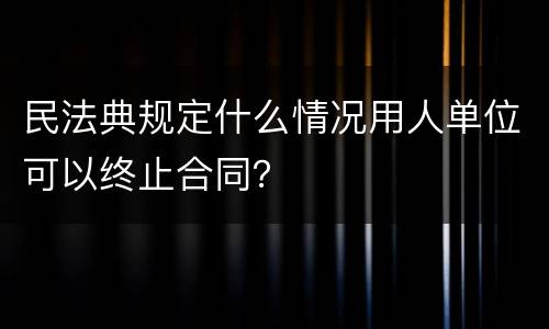 民法典规定什么情况用人单位可以终止合同？