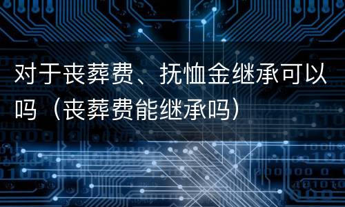对于丧葬费、抚恤金继承可以吗（丧葬费能继承吗）